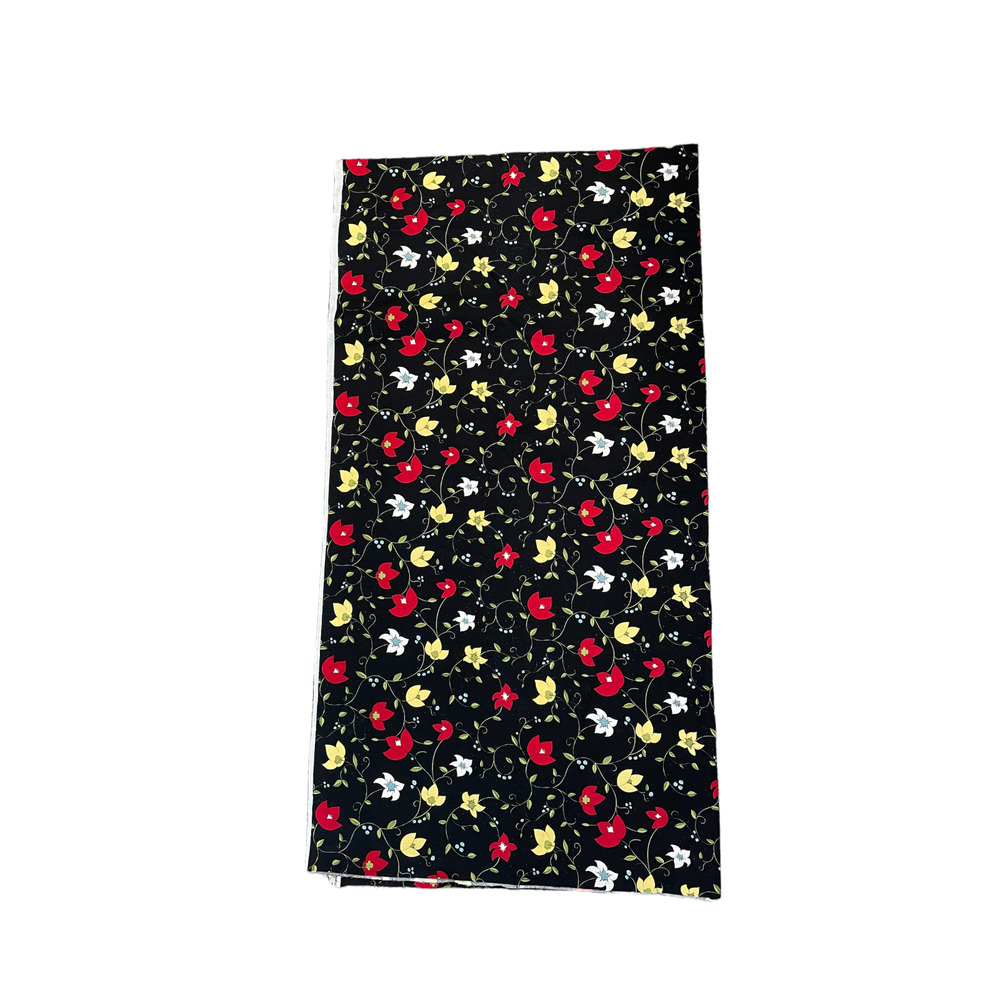 "Meet Me in The Meadow" Jill Finley Jillily Studios Henry Glass Black Floral 4yd